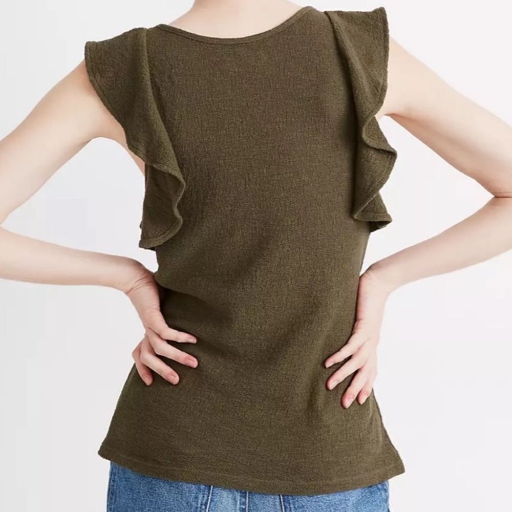 Madewell Texture Thread Ruffle-Sleeve Tank Top Pink Size Small - Picture 4 of 15